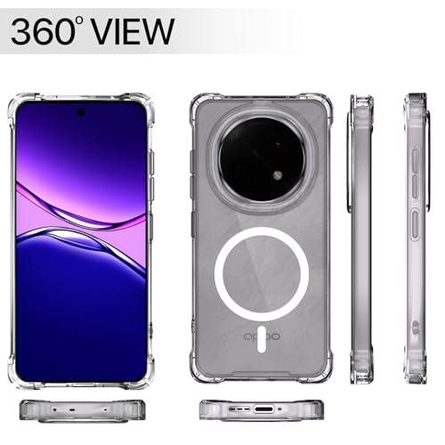 Image of Amazon Basics Back Cover for Oppo F29 Pro 5G Mag-Safe Shockproof PC + TPU Protective Case Magnetic Support Bumper Case (Transparent Mag-Safe)