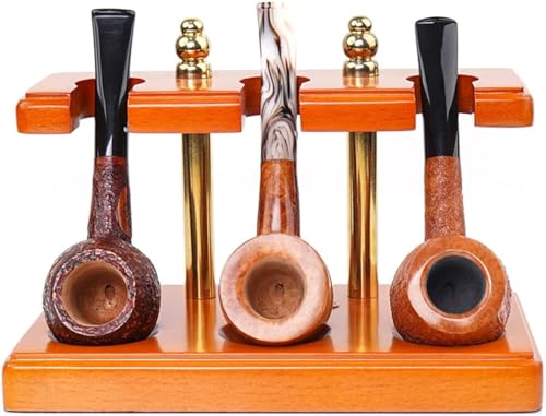 Présentoir à pipes en bois de salon : support 3 places pour sublimer votre coin lecture