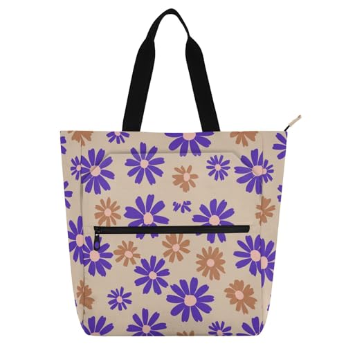 Sac fourre-tout pour enfants style russe violet marron idéal grand sac école et bibliothèque