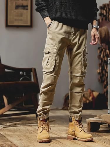 Image of LookMark Men's Cargo Pants Stylish and Comfortable | Men's Cargo Pants with Multiple Pockets | Ideal for Casual Wear, Outdoor Activities, and Everyday Use