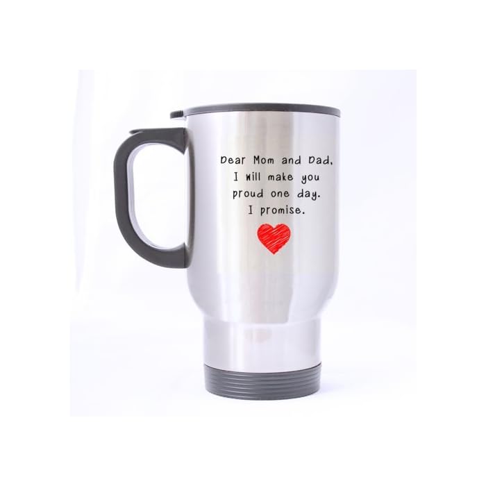 Buy Sweet Saying Dear Mom And Dad I Will Make You Proud One Day I Promise Travel Mug Sliver 14oz 100 Stainless Steel Custom Coffee Mug With Handle Online At Desertcart Samoa