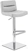 ZURI Lattice Adjustable Height Swivel Armless Bar Stool with Chrome Base - Cream