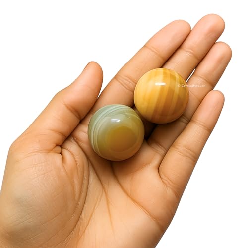 Image of Certified Lace Agate Crystal Ball for Meditation - Premium Crystal Vastu Items for Home and Feng Shui Items for Good Luck - Ideal for Pooja Supplies and Spiritual Practices (1 Inch)