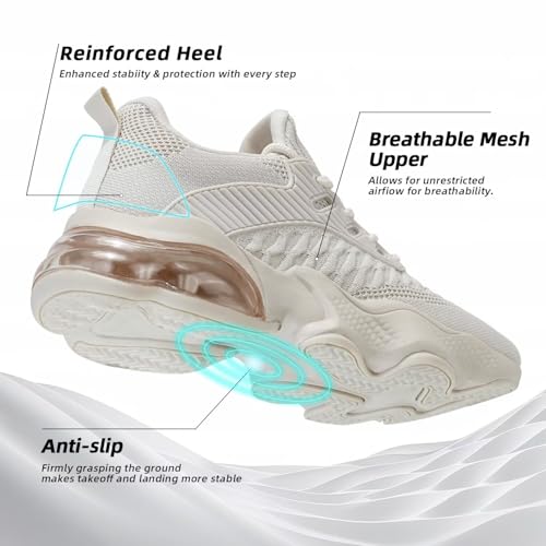 Image of Womens Slip On Walking Shoes Air Running Casual Fashion Tennis Sneakers Comfortable Non Slip Work Athletic Trainers