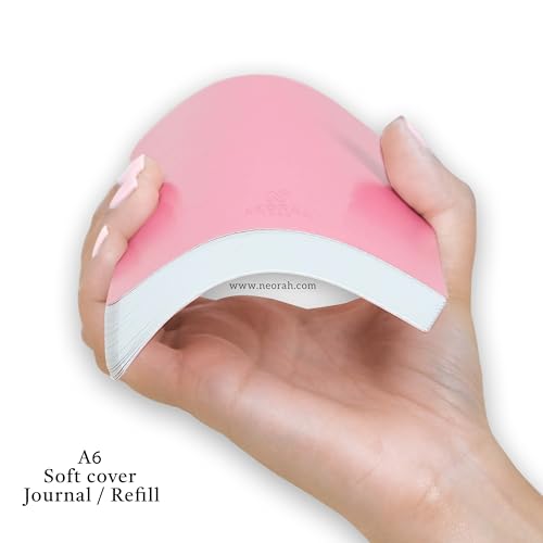 Image of NEORAH -A6 Dotgrid Notebook SOFT COVER Organiser REFILL|Dotted notebook Journal | 110 GSM |160 pages (Size 14.8 cm x 10.5 cm) Planner Journaling Writing Note Taking Diary,Travellers journal - PINK