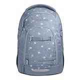 coocazoo Mate Schulrucksack „Bloomy Daisy”, hellgrau, ergonomischer & anpassbarer Tornister, höhen- & größenverstellbar, mit Brustgurt & Hüftgurt, ab der 3. Klasse