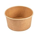50 Stück - Salatschüsseln, 1000 ml, 320 + 18 Pe, G/M2, Ø 15/12,9 x 8 cm, Naturpapier