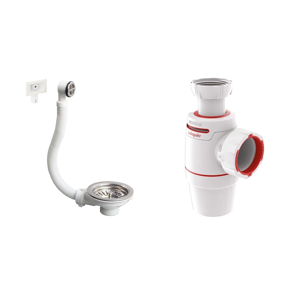 Bonde ø90 mm et siphon d’évier Wirquin Néo Air ⌀40 mm pour une cuisine sans fuite