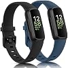 2 Pack Bands Compatible with Fitbit Inspire 3 Bands for Women Men, Sport Silicone Adjustable Replacement Straps for Fitbit Inspire 3 Fitness Tracke