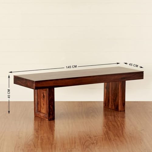 Image of Custom Decor Solid Sheesham Wood Bench for Dining Sets | Multipurpose Bench | for Kitchen Dining Room (Vintage | 57'')