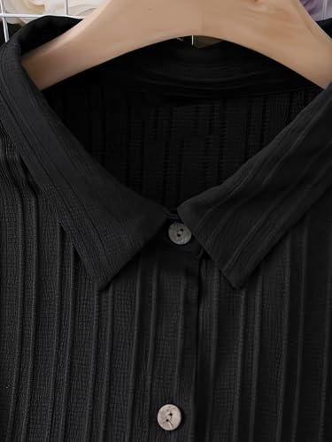 Image of Shasmi Women's Brown Solid Color Woven Long Sleeve Shirt Dress with Button Cuff, Business Casual (Dress 160)