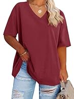 Large size t-shirts: designed for women who wear plus sizes, simple yet stylish Plus size half sleeve shirt: design with half sleeve adds a nice little detail to the simple t-shirt, cleverly conceals your arm fat, making you look beautiful and slim M...