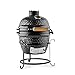 Klarstein Princesize - Parrilla Kamado, Cerámica, 11", Barbacoa Japonesa, Ahumador, Horno cerámico, asador, Baja Temperatura carbón, Ideal Madera aromática, BBQ slowcooking, Slow Food brasa, Negro