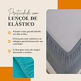 Kit Jogo De Lençol 400 Fios Percal Poliéster Liso Toque Macio com Elástico Diversos Tamanho Solteiro Casal Queen King Size (Cinza, Solteiro) glide