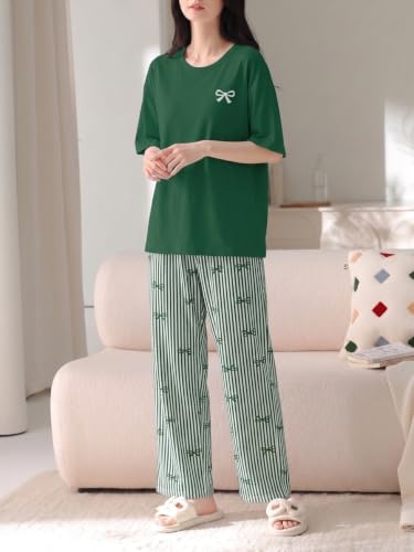 Image of Louis Luxe Cotton Blend Womens Korean Night Dress || Full Pyjama Set ||Korean Nightsuit || Women Nightwear ||Round Neck Full Sleeve Nightsuit || Loungewear || Everyday Nightdress (ND-10)
