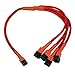 Produktbild Nanoxia 900300004 3-Pin Molex -> 4 x 3-Pin Adapterkabel, 30 cm, Roter Sleeve