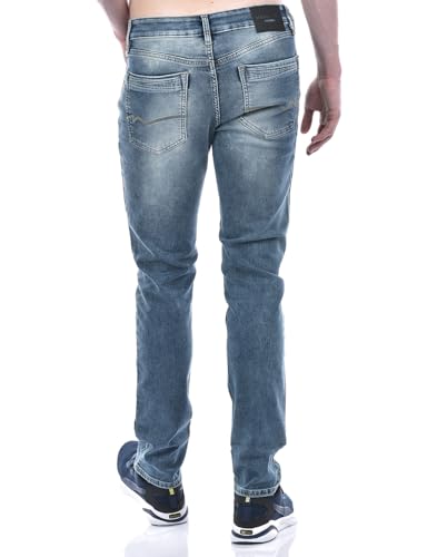 Image of Numero Uno Men's Light Blue Skinny-Fit Sustainable Jeans