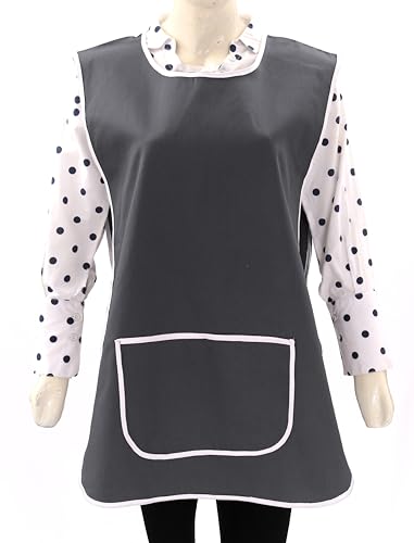 LINEN CLOSET Womens Tabards with Pockets for Men Ladies Cleaning Catering Chef Kitchen Aprons Unisex Hygea Tabard Apron Work Tabards - Image 3