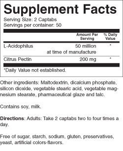 Rugby Acidophilus With Citrus Pectin 50 Million Cfu 100 Tabs #TOP1