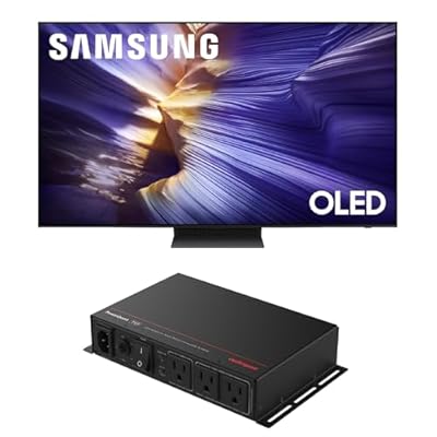Samsung QN65S90FAFXZA 65 Inch 4K OLED Smart TV with an AudioQuest PQTV3 3-Outlet Non-Sacrificial Surge Protector (2025)