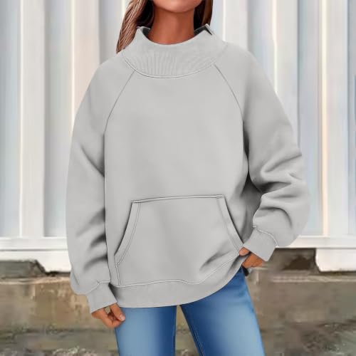 Oversized Mock Neck Sweatshirt Women Long Sleeve Pullover Tops Ashy S - image 3