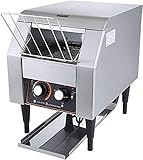 Tostadora Transportadora Eléctrica, Tostadoras Industriales Eléctricas Comerciales De Acero Inoxidable, Control De 7 Velocidades/3 Opciones De Modo Tostador, con Bandeja para Migas Extraíble, para Re