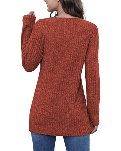 Image of JomeDesign Long Sleeve Shirts for Women Crew Neck Lightweight Sweater Loose Casual Tunic Tops