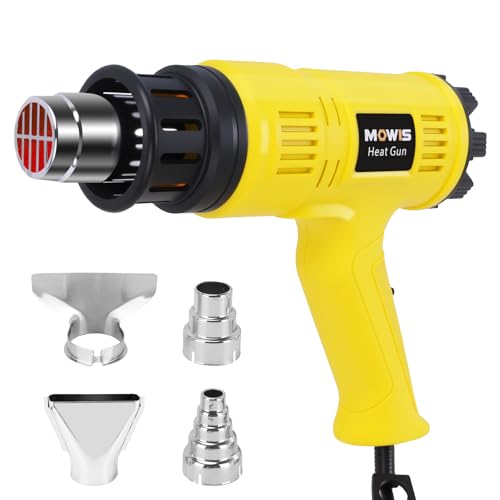 Juego de pistola de aire caliente 2000 W Mowis 60 ℃ – 600 ℃ pistola de aire caliente y función de secador de aire caliente – Potente pistola de calor Air Heat Gun con 4 boquillas para eliminar el
