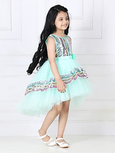Image of Toy Balloon Kids Sea Green High-Low Girls Dress