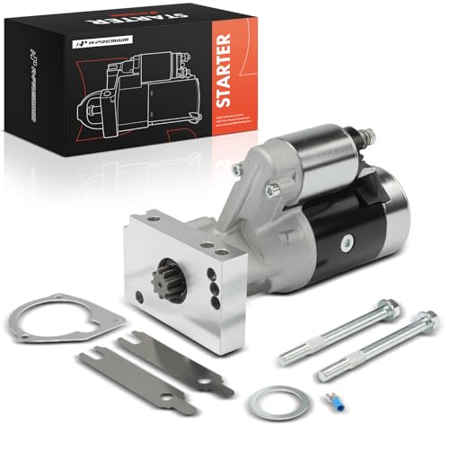 A-Premium Heavy-Duty High Torque Starter (Black) Compatible with GM Race Car Engine & Chevy V8 V6 A/T M/T with 153/168 Tooth Flywheel, 12V 2.0KW 9 Teeth Clockwise