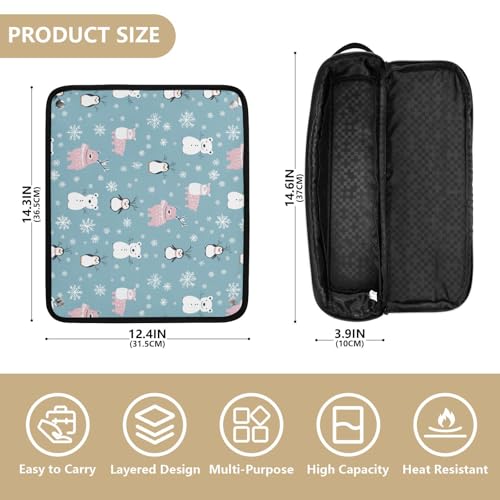 Winter Animals Marble Hair Tools Travel Bag Heat Resistant Mat for Irons Straighteners Curling Iron Hair Care Accessories Portable Organizer Bag miniatura 4