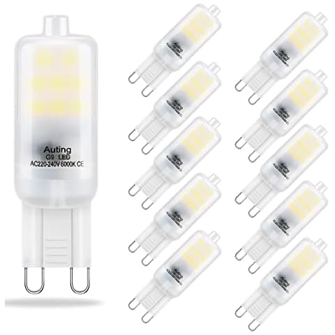 Auting Bombillas LED G9 2W Blanco Frío, Pack 10 Unidades Cover