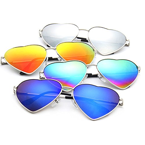 Mily Color Coated Full Metal Frame UV400 Heart Shape Sunglasses Eyewear4