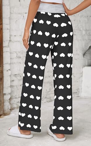 Image of Women Pajama Pants Comfy Lounge Wide Leg Casual Stretch Palazzo Drawstring Pj Bottoms Pants S-3XL