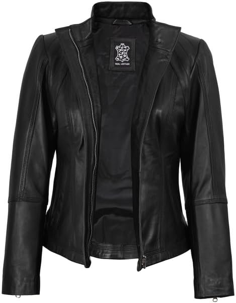 Blingsoul Real Leather Jacket For Women -Women's Stand Collar Style Leather Jackets - Image 2