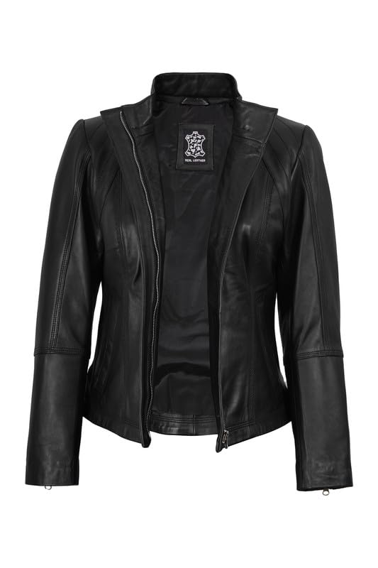Blingsoul Real Leather Jacket For Women -Women's Cafe Racer Style Leather Jackets2