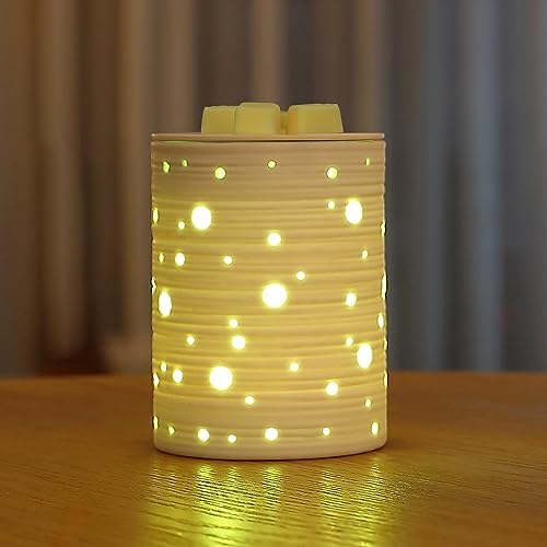 inrorans Wax Melt Warmer Ceramic Oil Burner with Timer Electric Candle Wax Melter with Led Coloful Changing Silicone Removeable Tray for Home Gifts- Starry Sky image 5