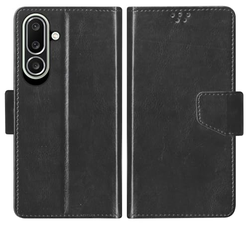 Image of SBMS Flip Cover for Samsung Galaxy M56 5G 6.7 Inch Back Cover Case with Magnatic Closure | Inbuilt Stand | Card & Money Pocket (Black)