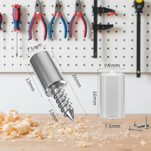 20 tornillos autorroscantes con manga de goma transparentes miniatura 2