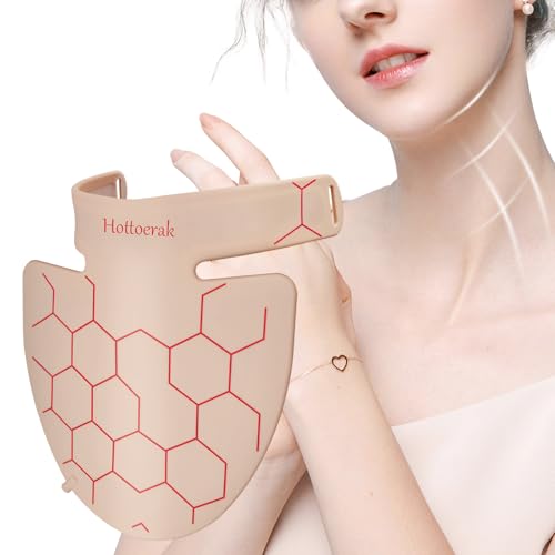 Red Light Therapy for Neck, 660nm Red Light Therapy & 850nm Near Infrared Light Therapy for Neck Decollete Chest Body at Home and Travel (Apricot)