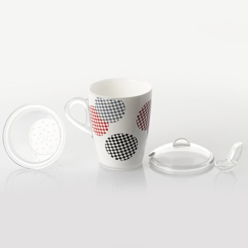 Omada Design tisaniera o taza con filtro, tapa y cuchara incluidas, 30 cl, irrompible y apta para lavavajillas… - Imagen 3