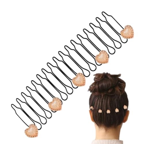 Clip de peine de pelo para flequillo, diadema para flequillo | Diadema de fijador de peluquería de aleación extensible | Clip de peine de peinado de pelo elástico para desplazamientos, deportes so