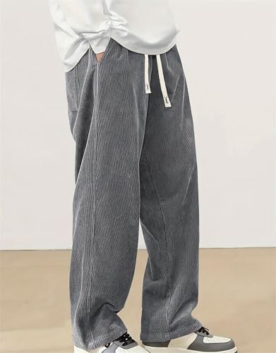 Mens Corduroy Pants, Men's Fashion Vintage Sports Corduroy Fabric Logo Embroidered Trousers, Men's Casual Pants2