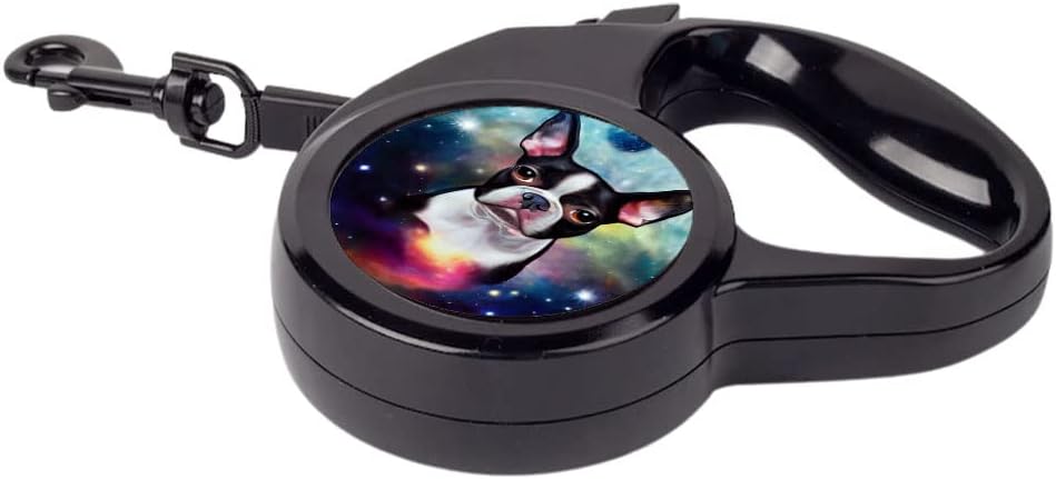 Cool Print Retractable Pet Leash - Boston Terrier Leash - Cool Galaxy Dog Leash - 118 inches