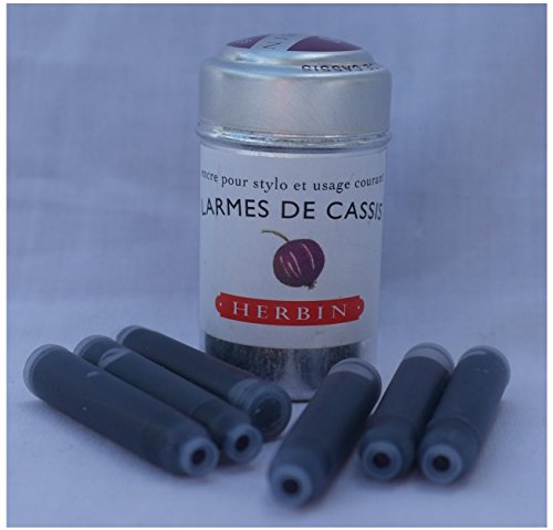 Six J Herbin schrijfcartridges - Mauve, Larmes De Cassis
