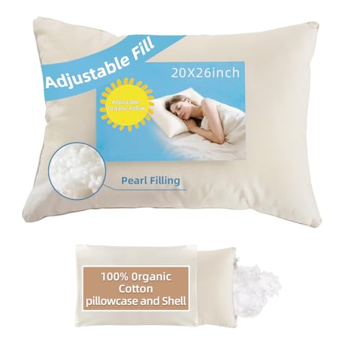 20x26 Organic Pillow with 100% Organic Cotton Pillowcase and...