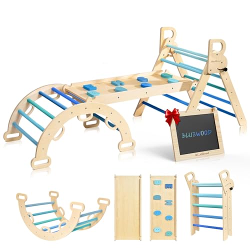 BlueWood Pikler Triangle Set for Kids (Sky Blue)