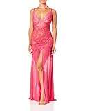 LINGERLOVE Sexy Dessous Lang Negligee Große Größen Spitze Kleid für Damen Negligee Dessouskleid mit G-String