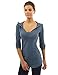 PattyBoutik Women's Hoodie Curve Hem Tunic Top (Heather Blue S)