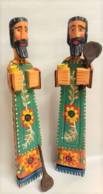 Altiplano Large San Pasqual Kitchen Saint - 15" Tall Hand Carved, Made in Guatemala